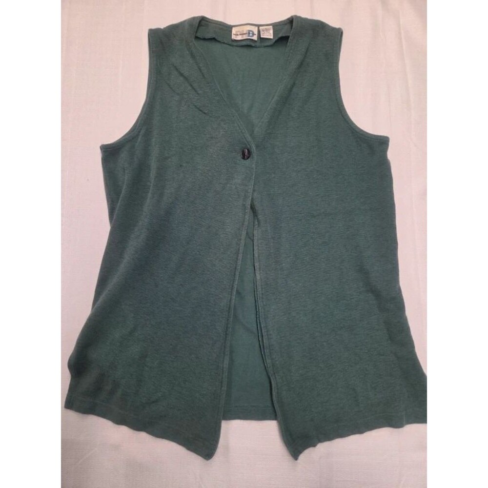 Vintage 90s Paul Harris Design Green Knit Sweater Vest (Size L)